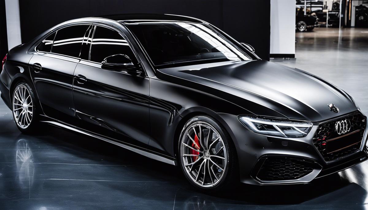 An image showing the application of ceramic coating to a car, demonstrating the protection and shiny finish it provides.